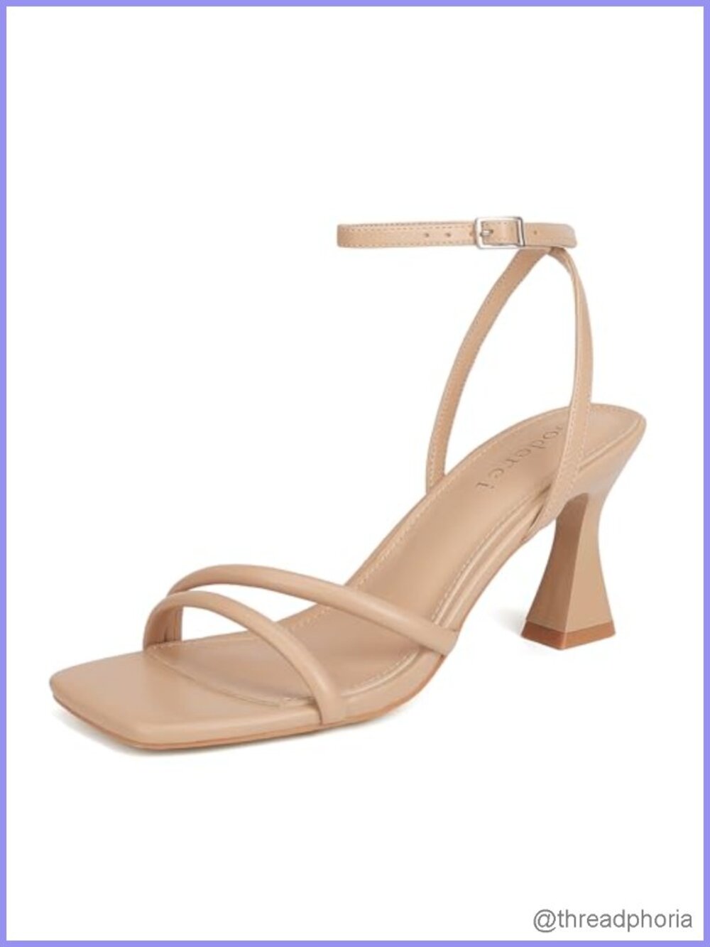 Women's Kitten Heel Square Open Toe Strappy Sandals - 3 Inch Heel